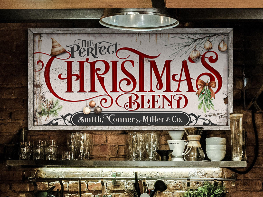 Christmas Blend Sign | Perfect Christmas Blend | Rustic Christmas Sign | Farmhouse Christmas | Large Canvas | Large Metal