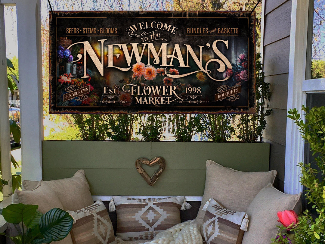 Personalized Flower Market Sign | Spring Flower Sign | Flower Shop Decor | Spring Flower Decor | Spring Wall Decor | Rustic Spring Decor