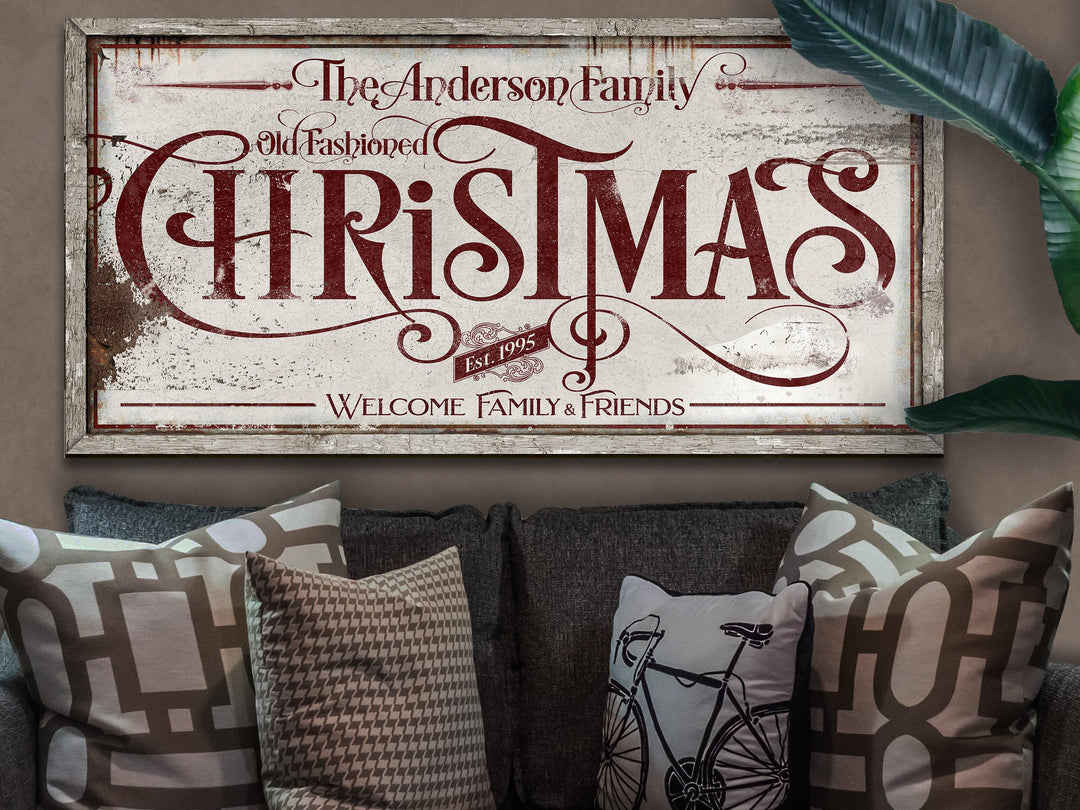 Primitive Christmas Sign | Personalized Christmas Decor Sign | Rustic Christmas Sign | Farmhouse Christmas | Large Canvas | Large Metal