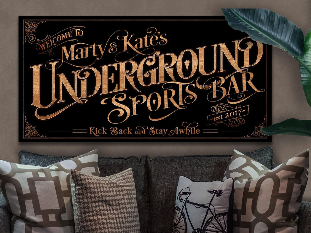 Personalized Sports Bar Sign - Metal or Canvas! | Custom Sports Bar Sign | Farmhouse Sign | Underground Bar | Customized Sports Bar Sign