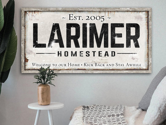 Family Name Sign | Last Name Est Date | Modern Farmhouse Personalized Name Sign on Rustic Large Metal | Vintage Home Wall Decor