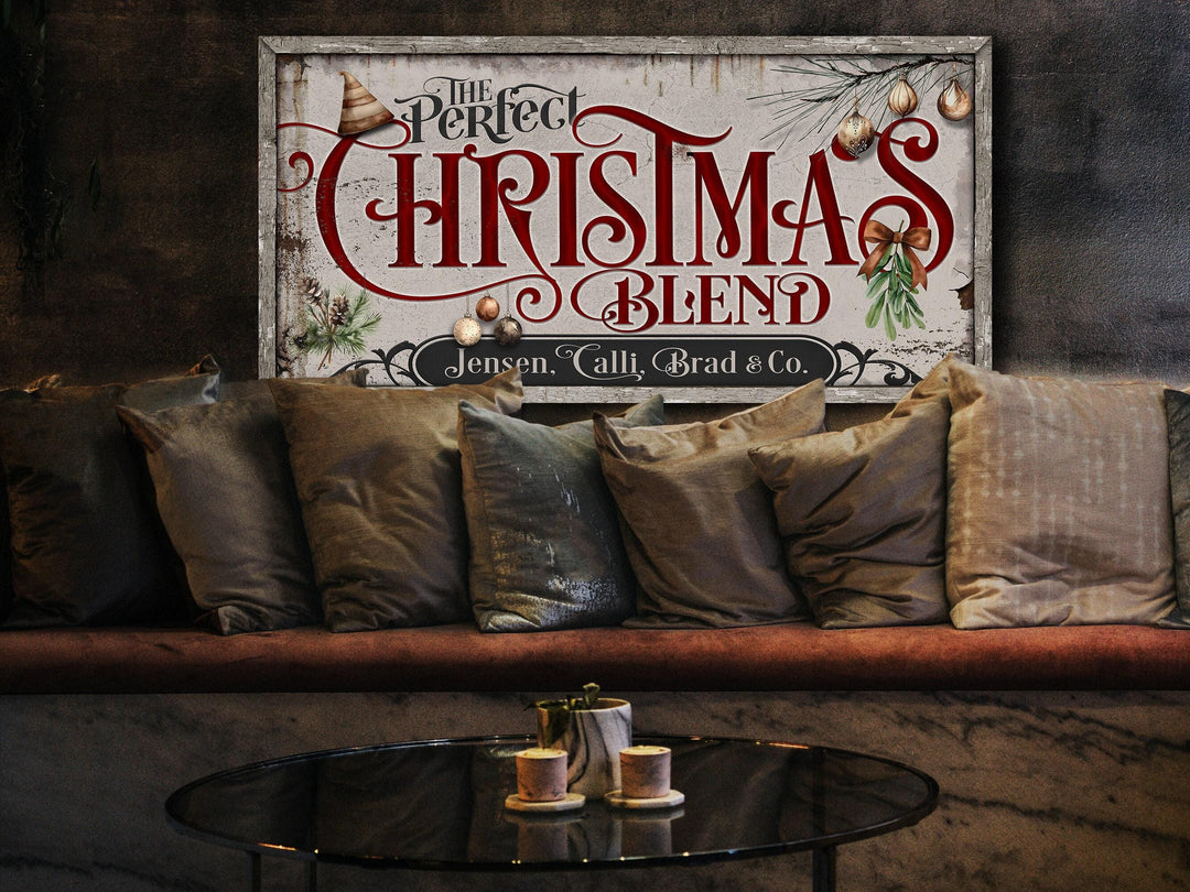 Christmas Blend Sign | Perfect Christmas Blend | Rustic Christmas Sign | Farmhouse Christmas | Large Canvas | Large Metal