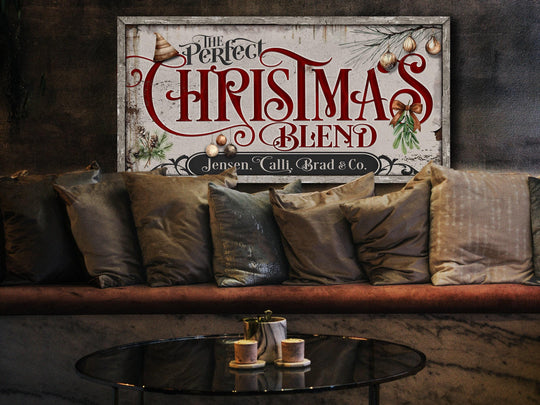 Christmas Blend Sign | Perfect Christmas Blend | Rustic Christmas Sign | Farmhouse Christmas | Large Canvas | Large Metal