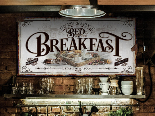 Bed and Breakfast Sign | Family Name Bed & Breakfast | Farmhouse Wall Decor with Established Date | Last Name | Farm Decor | Distressed Sign