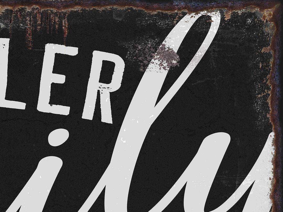 Dark Family Name Sign | Rustic Family Sign | Large Personalized Family Name Sign | Large Canvas Wall Art | Large Metal Wall Art | #FP2344