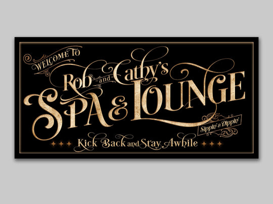 Personalized Spa & Lounge on Metal or Canvas! | Custom Family Name Sign | Modern Farmhouse Sign | Summer Patio Decor | Custom Hot Tub Sign
