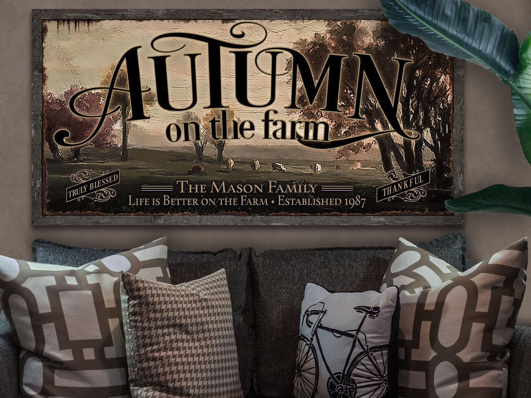 Autumn Farm Sign | Farmhouse Harvest Sign | Autumn Farm Sign | Autumn Sign | Rustic Farm Sign | Autumn Farm Decor | Big Canvas | Big Metal