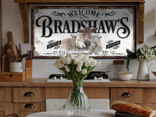 Family Name Farmhouse Sign | Personalized Farmhouse Sign | Last Name Established Signs | Vintage Name Sign | Farm Wall Decor | Home Decor