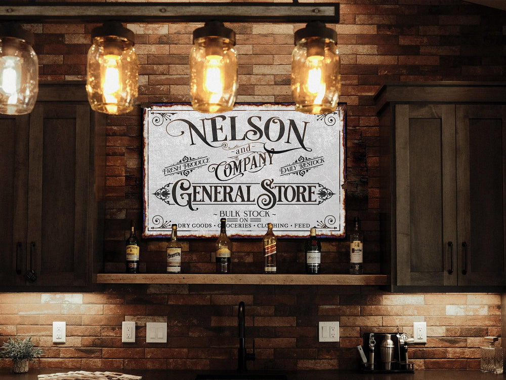 Personalized General Store Sign | Family Name Company Sign | General Store Sign | Family Store Sign | Farmhouse Decor | Vintage Store Sign