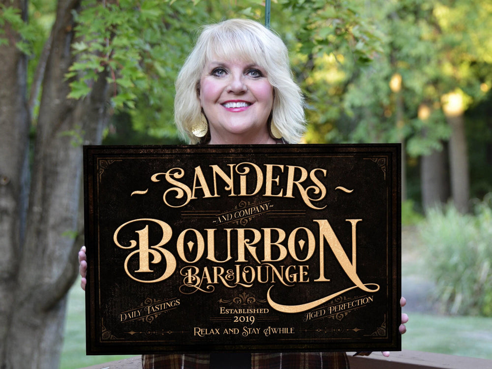 Personalized Bourbon Bar Sign | Bourbon Bar Sign | Bourbon Lounge Sign | Rustic Bourbon Sign | Vintage Bourbon Bar Sign