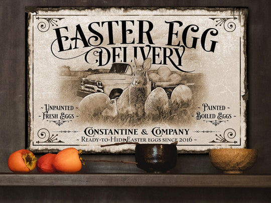 Easter Sign | Easter Decor | Easter Egg Sign | Vintage Easter Decor | Easter Bunny Decor | Custom Easter Sign | Family Name Sign