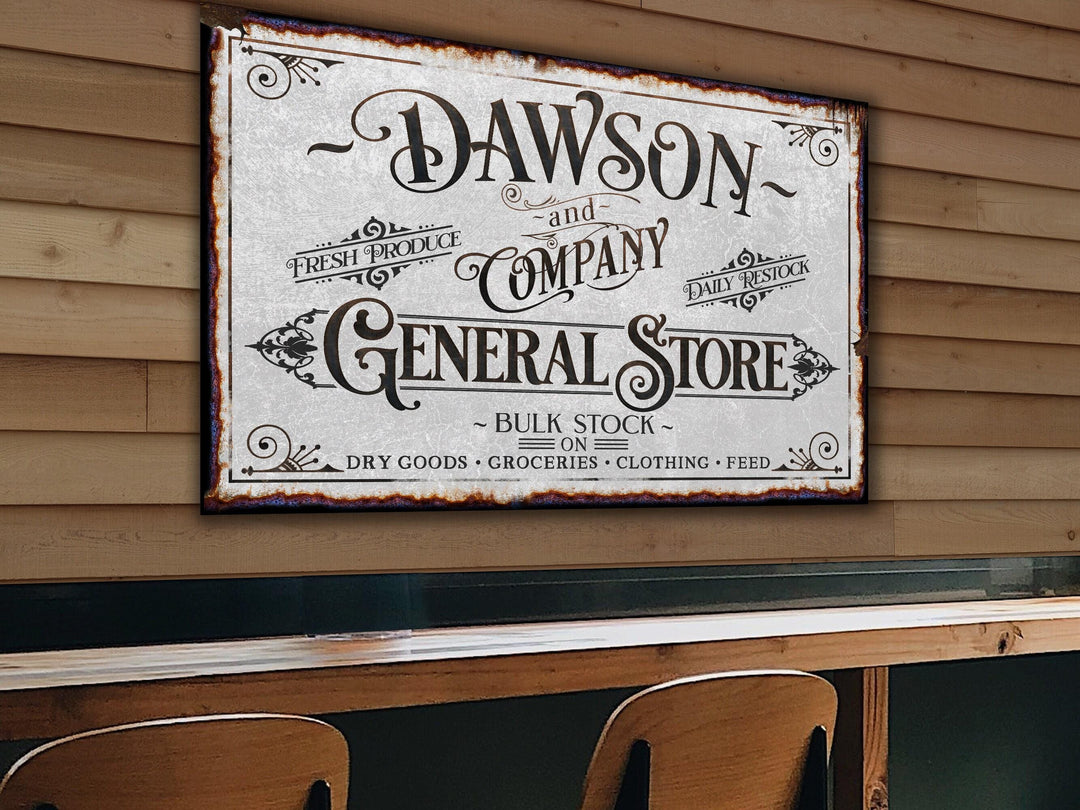 Personalized General Store Sign | Family Name Company Sign | General Store Sign | Family Store Sign | Farmhouse Decor | Vintage Store Sign