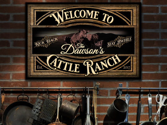Red Angus Cattle Sign | Red Angus Cattle Ranch Sign | Cattle Farm Sign | Vintage Angus Farm Sign | Farmhouse Cattle Sign | Metal Print