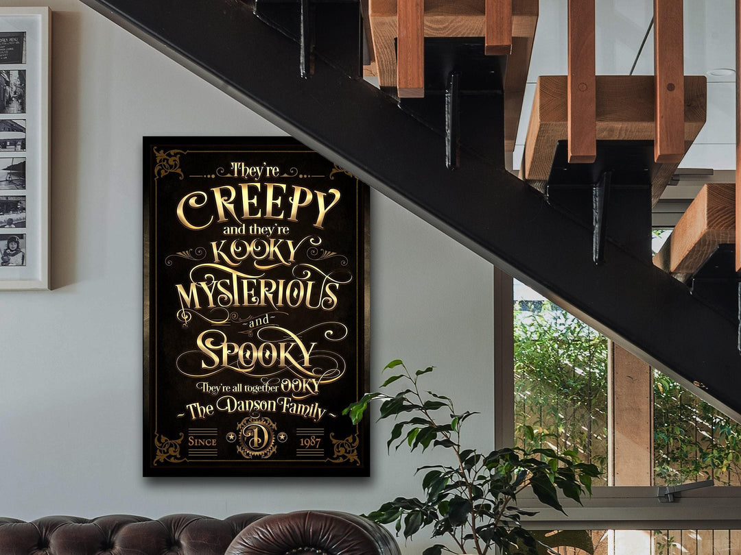 Humorous Halloween Sign, Vertical Halloween Decor, Funny Halloween Sign, Custom Halloween Sign, Family Name Sign, Large Canvas or Metal