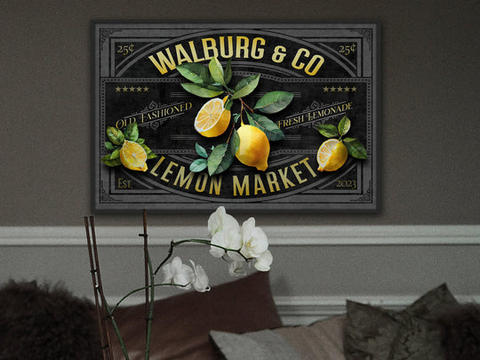 Lemon Decor | Lemon Sign | Lemon Market | Metal Decor | Porch Sign | Summer Sign | Family Name sign | Lemon