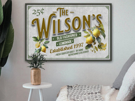 Lemon Decor | Lemon Sign | Old Fashioned Lemonade Personalized | Metal Decor | Porch Sign | Summer Sign | Family Name sign | Lemon