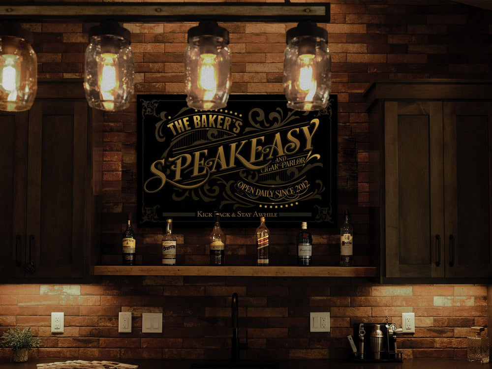 Personalized Speakeasy Cigar Parlor Sign | Custom Name Speakeasy Sign | Family Speakeasy Sign | Modern Farmhouse Decor | Large Metal Sign