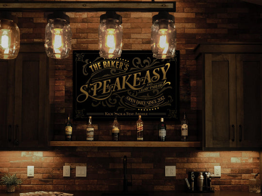 Personalized Speakeasy Cigar Parlor Sign | Custom Name Speakeasy Sign | Family Speakeasy Sign | Modern Farmhouse Decor | Large Metal Sign