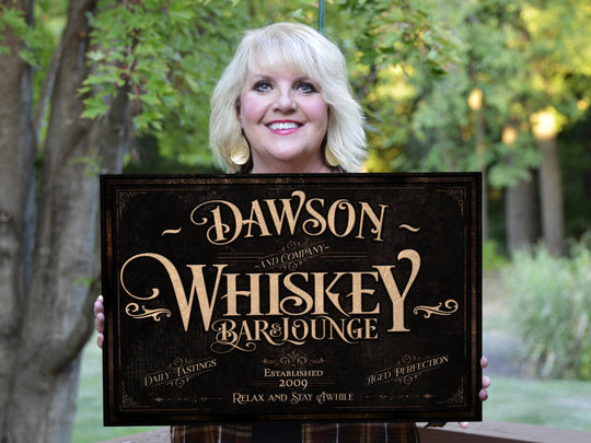 Whiskey Bar Sign | Personalized Whiskey Bar Sign | Bourbon Bar Sign | Vintage Whiskey Bar Sign | Last Name Whiskey Bar Sign