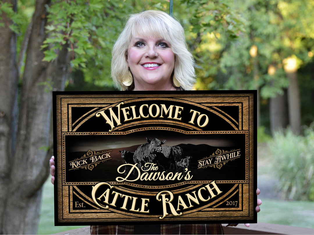 Black Angus Cattle Sign | Black Angus Cattle Ranch Sign | Cattle Farm Sign | Vintage Angus Farm Sign | Farmhouse Cattle Sign | Metal Print