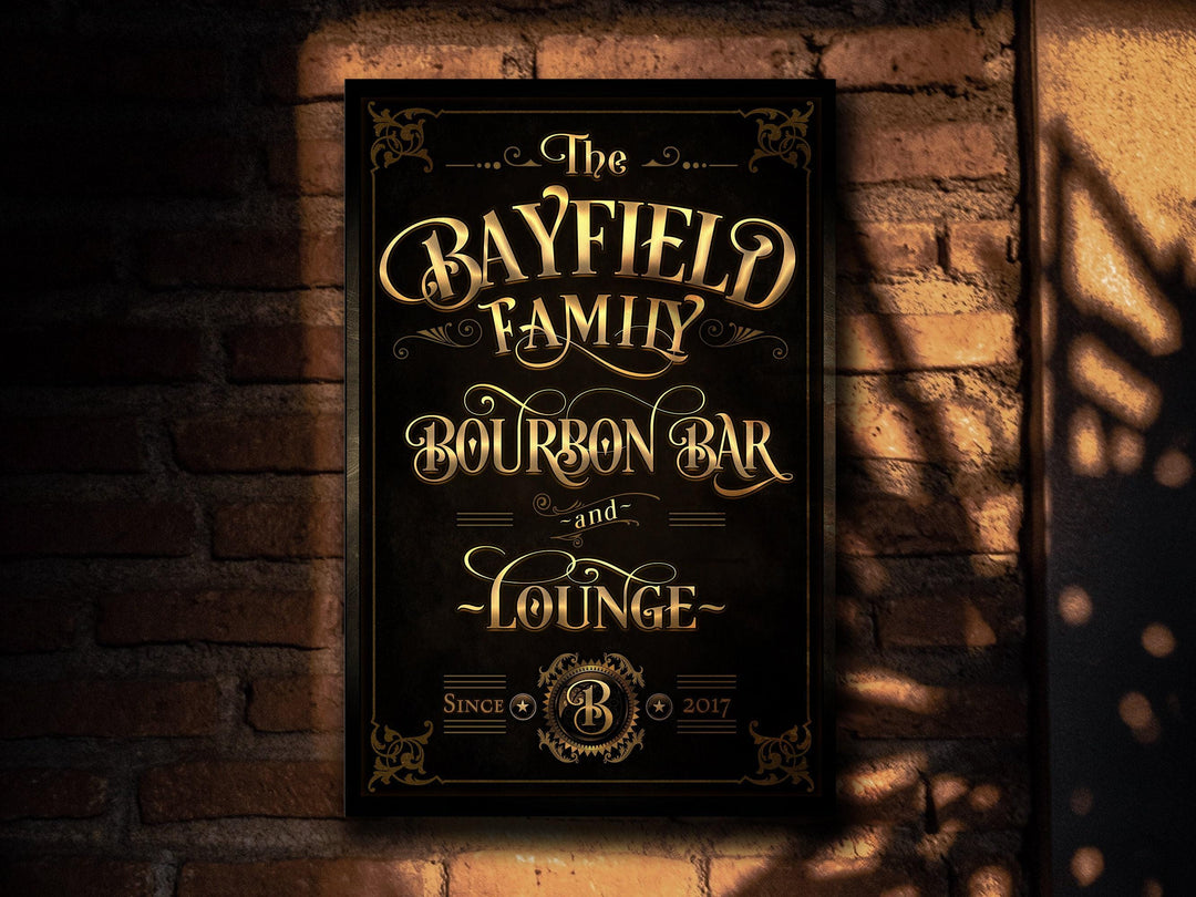 Cigar Bar & Lounge Sign, Vertical Bar Wall Decor, Personalized Lounge Sign, Custom Cigar Bar Sign, Family Name Lounge, Large Canvas or Metal