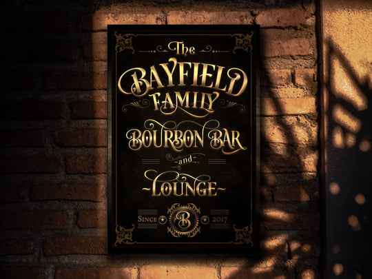 Cigar Bar & Lounge Sign, Vertical Bar Wall Decor, Personalized Lounge Sign, Custom Cigar Bar Sign, Family Name Lounge, Large Canvas or Metal