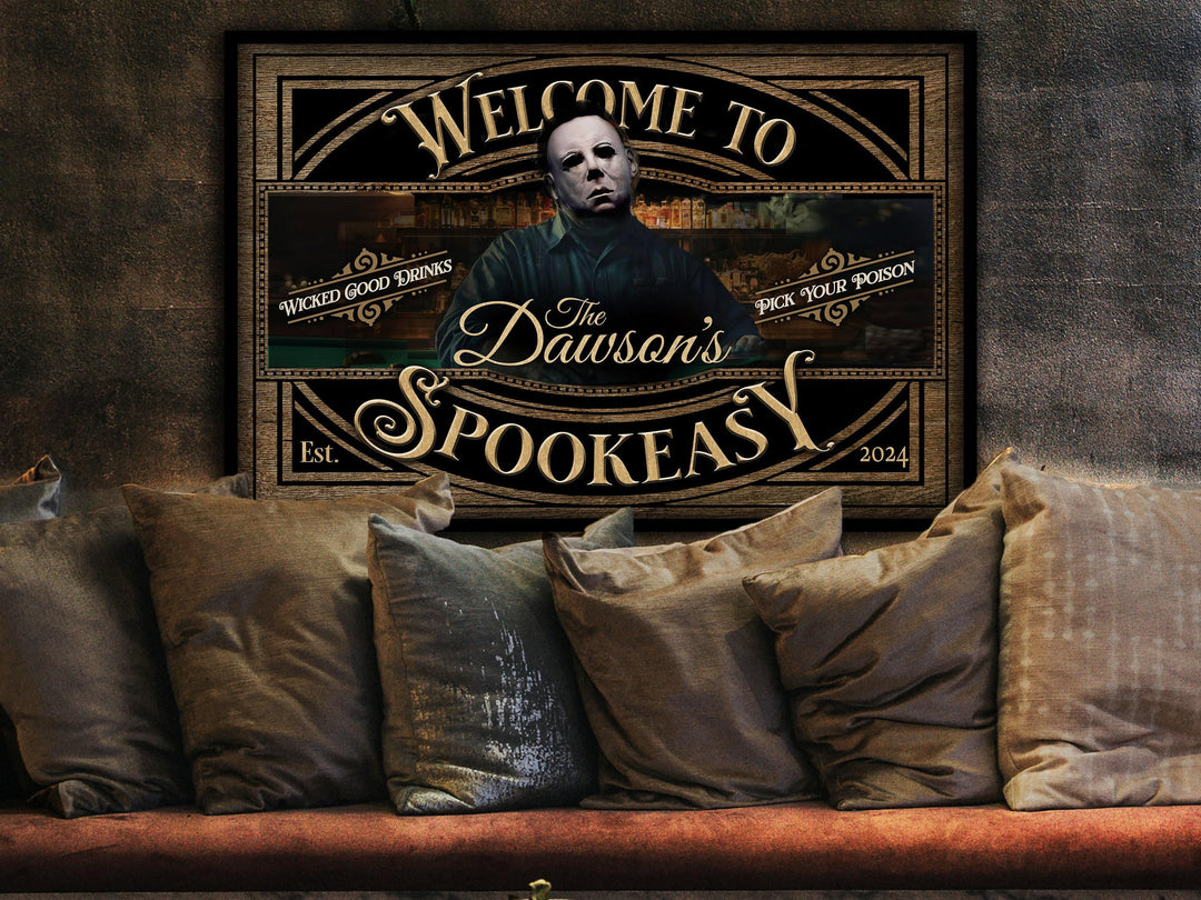 Spookeasy Halloween Sign | Creepy Halloween Sign | Halloween Michael Myers Sign | Scary Halloween Sign | Speakeasy Spookeasy Halloween Sign