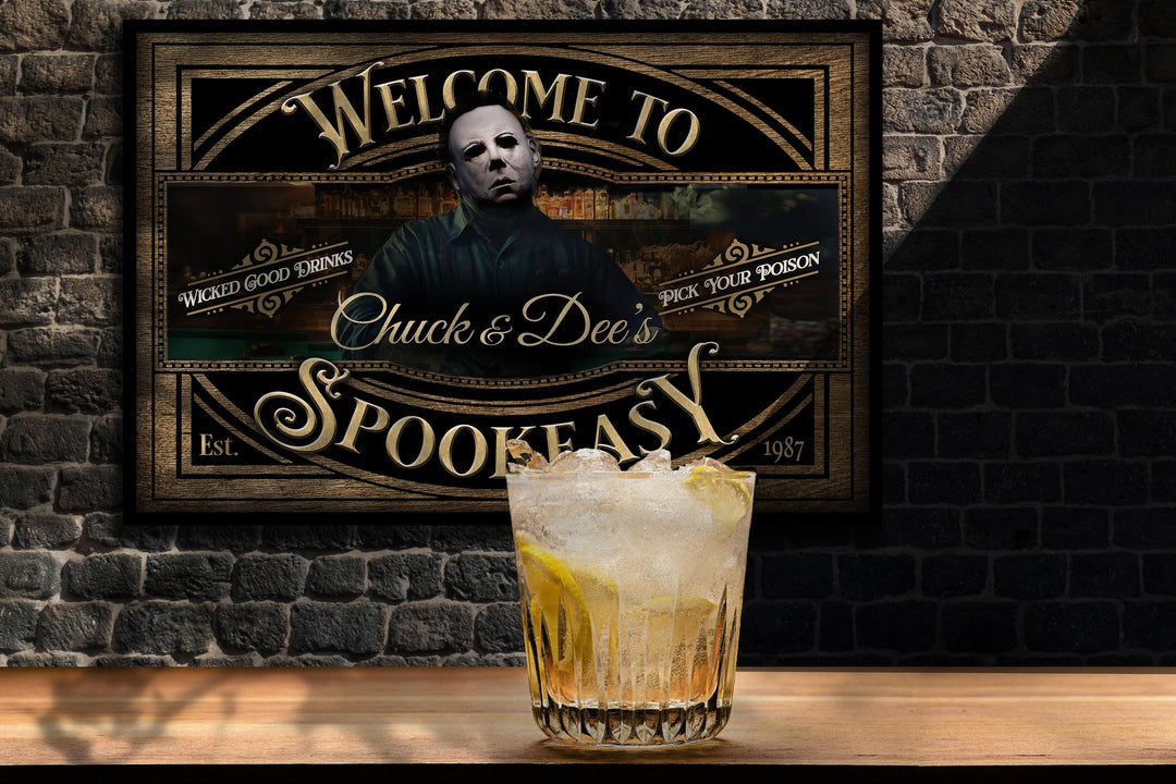 Spookeasy Halloween Sign | Creepy Halloween Sign | Halloween Michael Myers Sign | Scary Halloween Sign | Speakeasy Spookeasy Halloween Sign