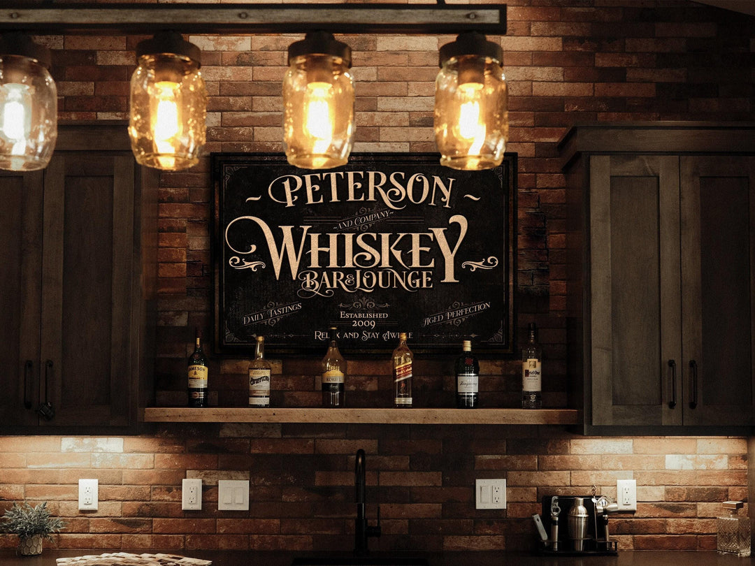 Whiskey Bar Sign | Personalized Whiskey Bar Sign | Bourbon Bar Sign | Vintage Whiskey Bar Sign | Last Name Whiskey Bar Sign
