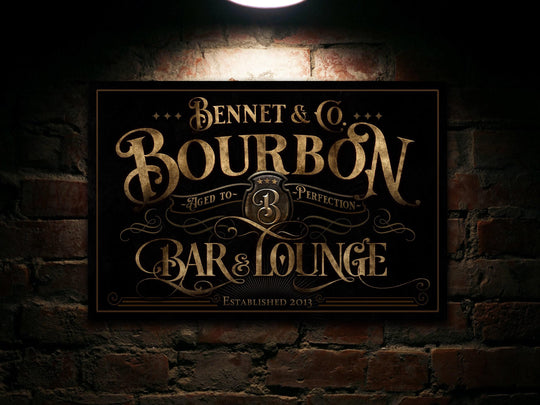 Personalized Bourbon Bar & Lounge Sign | Bourbon Bar Sign | Bourbon Lounge Sign | Rustic Bourbon Sign | Vintage Bourbon Bar Sign