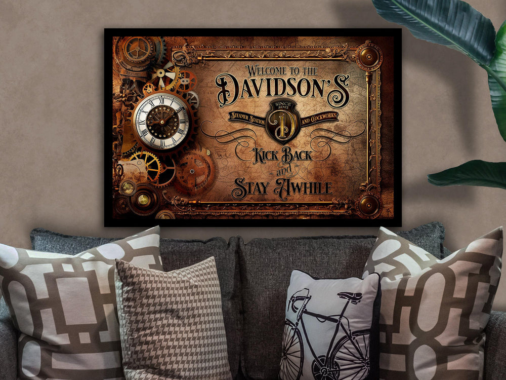 Steampunk | Steampunk Decor | Steampunk Personalized with Last Name | Steampunk Wall Art | Steampunk Wall Decor | Steampunk Family Name Sign