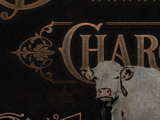 Charolais Cattle Sign | Charolais Cattle Ranch Sign | Cattle Farm Sign | Vintage Cattle Sign | Farmhouse Cattle Sign | Metal Print