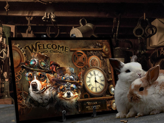 Steampunk | Steampunk Decor | Steampunk Metal Wall Art| Steampunk Puppy Dog Wall Art | Steampunk Wall Decor | Steampunk Metal Sign