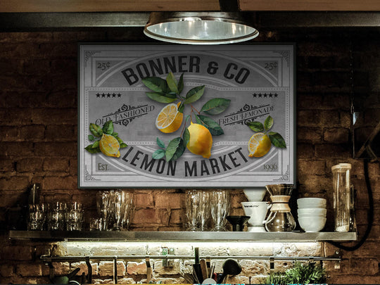 Lemon Decor | Lemon Sign | Lemon Market | Metal Decor | Porch Sign | Summer Sign | Family Name sign | Lemon