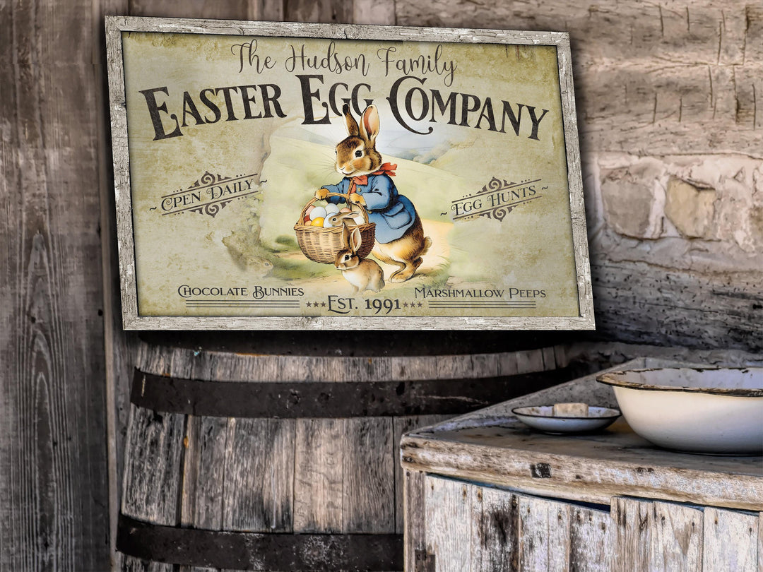 Easter Sign | Vintage Easter Decoration | Country Cottage Spring | Bunny Rabbit | Easter Bunny Decor | Custom Easter Sign | Modern Farmhouse