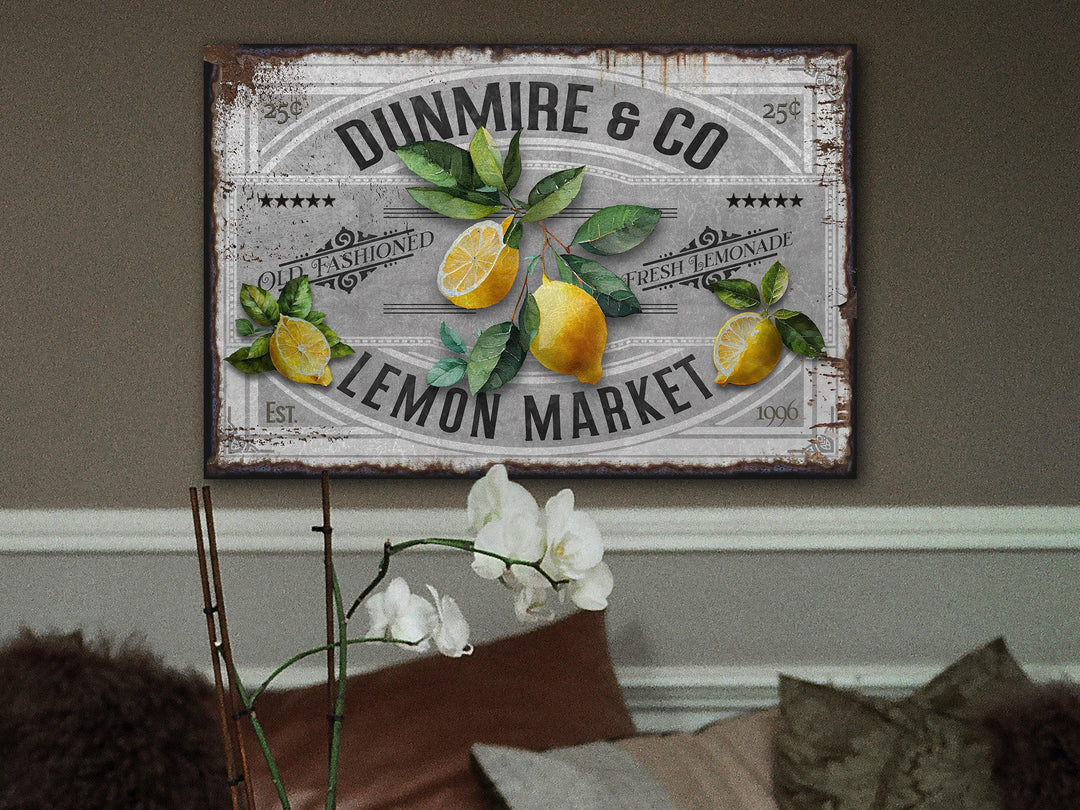 Lemon Decor | Lemon Sign | Lemon Market | Metal Decor | Porch Sign | Summer Sign | Family Name sign | Lemon