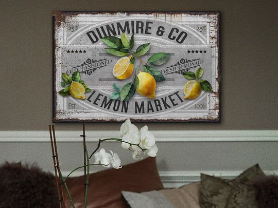 Lemon Decor | Lemon Sign | Lemon Market | Metal Decor | Porch Sign | Summer Sign | Family Name sign | Lemon