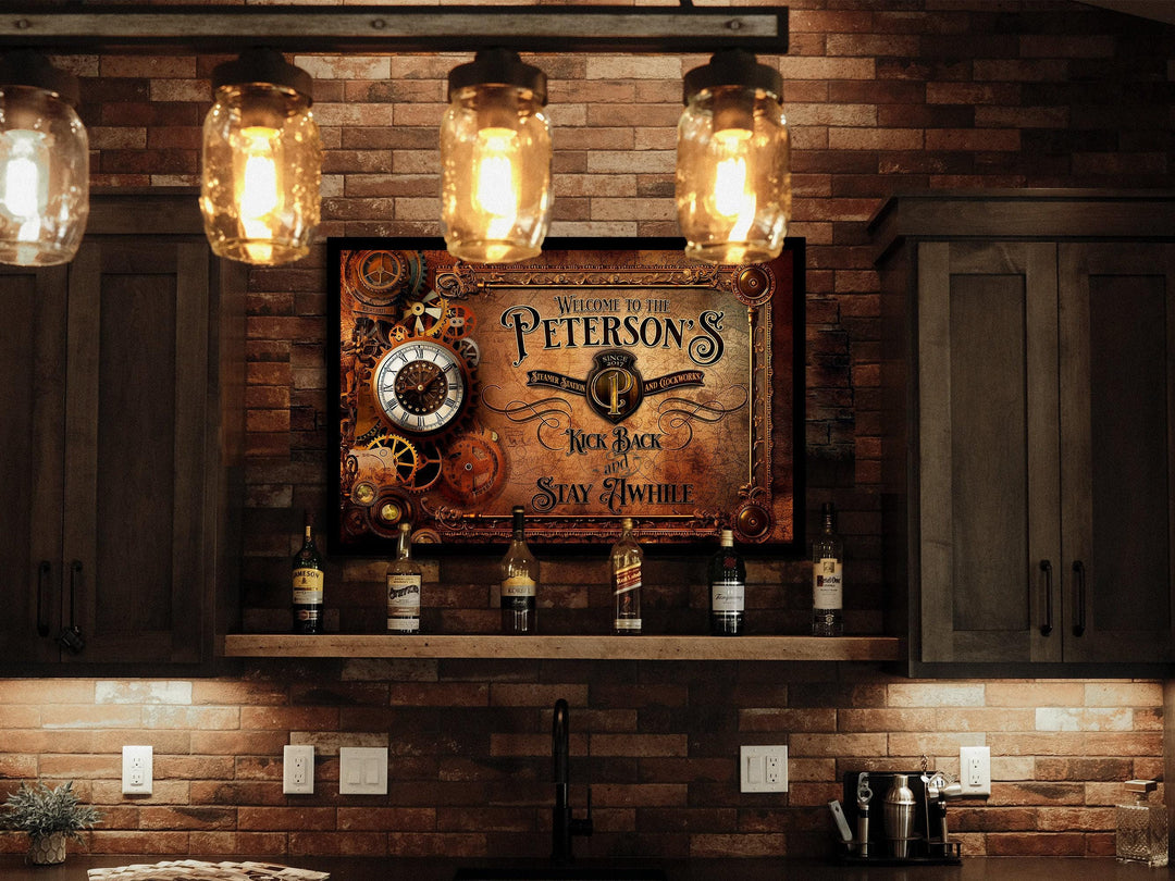 Steampunk | Steampunk Decor | Steampunk Personalized with Last Name | Steampunk Wall Art | Steampunk Wall Decor | Steampunk Family Name Sign