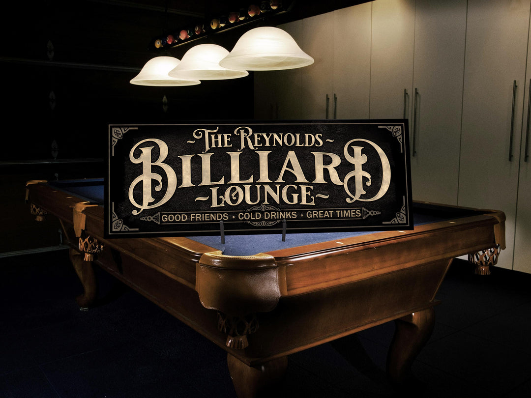 Personalized Billiard Lounge Sign | Billiard Parlor Sign | Billiard Hall Sign | Family Name Billiards SIgn | Pool Hall Sign | Billiards Sign