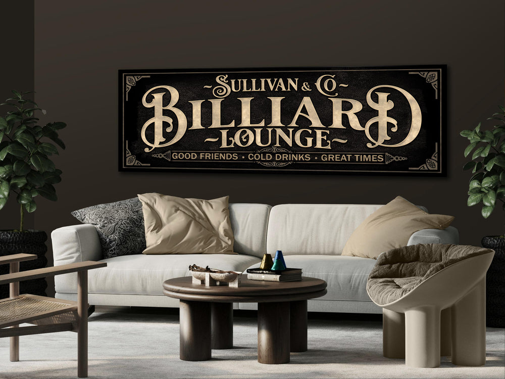 Personalized Billiard Lounge Sign | Billiard Parlor Sign | Billiard Hall Sign | Family Name Billiards SIgn | Pool Hall Sign | Billiards Sign