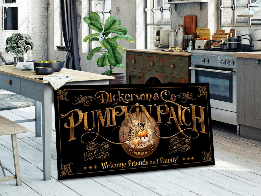Pumpkin Patch Sign | Family Name Pumpkin Sign | Rustic Fall Decor | Autumn Pumpkin Sign | Autumn Farm Wall Decor | Autumn Pumpkin Sign