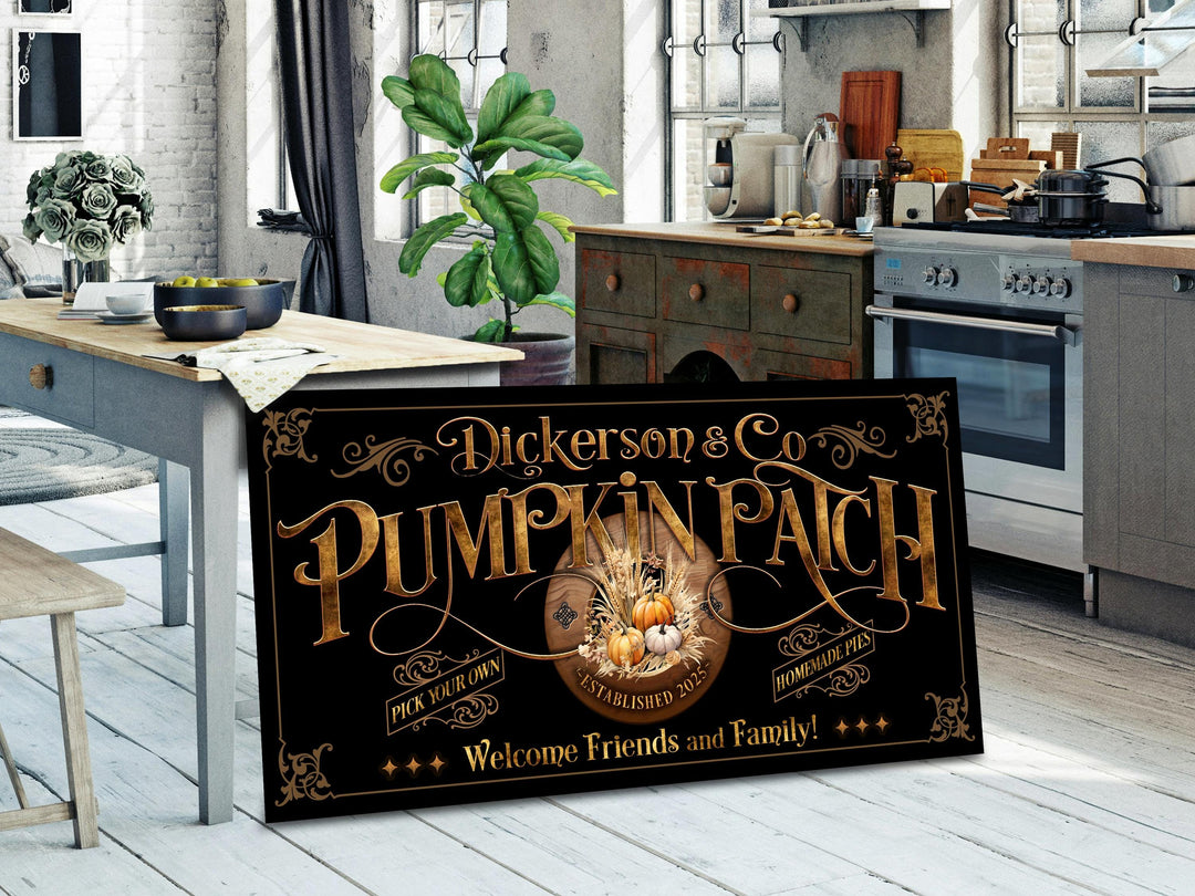 Pumpkin Patch Sign | Family Name Pumpkin Sign | Rustic Fall Decor | Autumn Pumpkin Sign | Autumn Farm Wall Decor | Autumn Pumpkin Sign