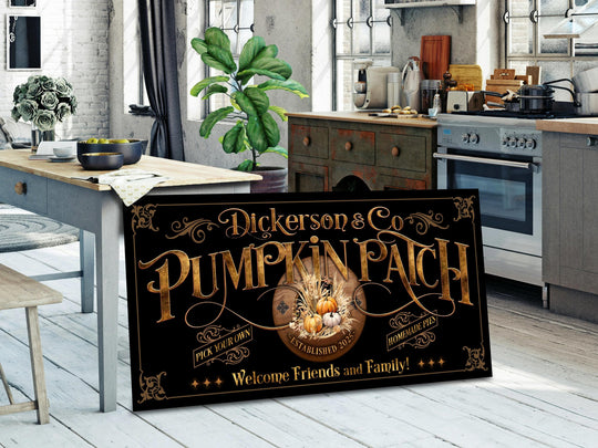 Pumpkin Patch Sign | Family Name Pumpkin Sign | Rustic Fall Decor | Autumn Pumpkin Sign | Autumn Farm Wall Decor | Autumn Pumpkin Sign