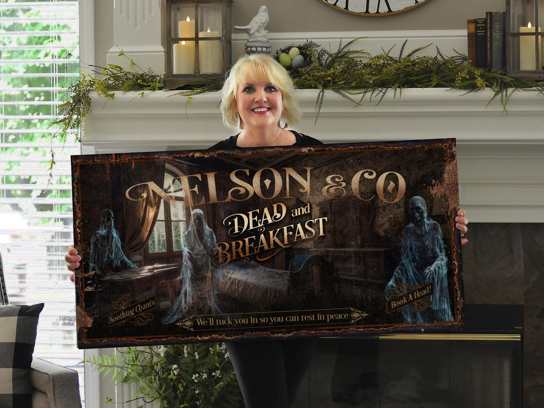 Dead and Breakfast Halloween Sign | Creepy Halloween Sign | Halloween Ghost Sign | Scary Halloween Sign | Outdoor or Indoor Halloween Sign