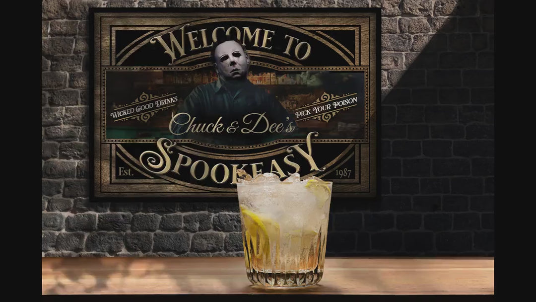 Spookeasy Halloween Sign | Creepy Halloween Sign | Halloween Michael Myers Sign | Scary Halloween Sign | Speakeasy Spookeasy Halloween Sign