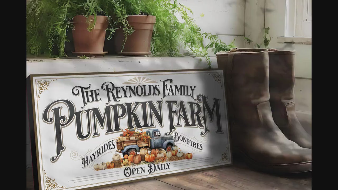 Pumpkin Farm Sign | Farmhouse Pumpkin Sign | Personalized Fall Sign | Autumn Sign | Custom Family Name Fall Sign | Autumn Pumpkin Decor