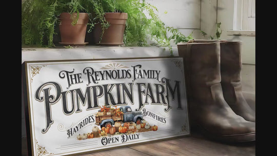 Pumpkin Farm Sign | Farmhouse Pumpkin Sign | Personalized Fall Sign | Autumn Sign | Custom Family Name Fall Sign | Autumn Pumpkin Decor