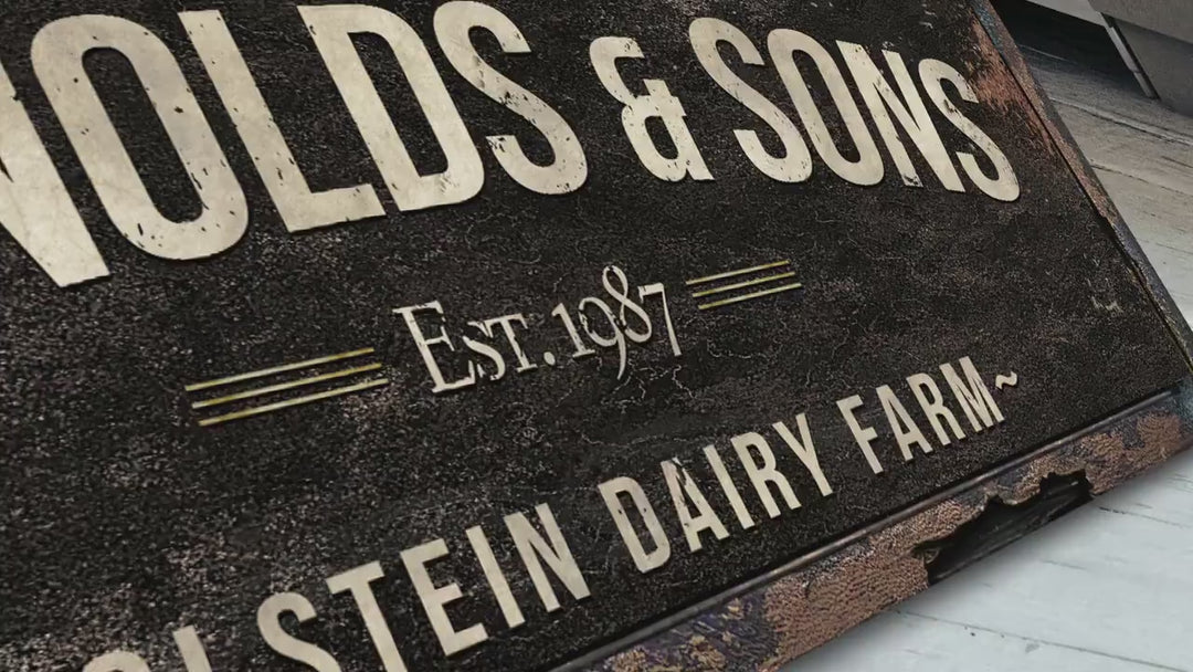 Dairy Farm Sign, Ranch Gate Sign, Holstein Dairy Farm Sign, Custom Farm Sign, Custom Dairy Farm Barn Sign, Oversized Barn Sign, Large Sign