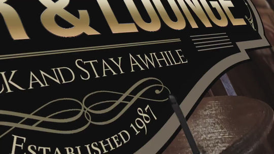 Theater & Lounge Sign | Personalized Theater Sign | Family Lounge Sign | Family Name Sign | Custom Theater Sign | Family Name Bar Decor Sign