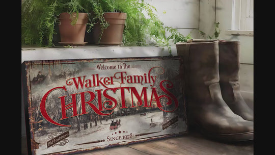 Christmas Signs, Personalized Christmas Sign, Large Christmas Sign, Personalized Christmas Wall Art, Family Christmas Sign | Distressed Sign